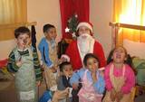 the children try on new aprons