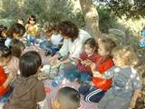 eating delicious pitas on the hike