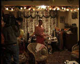 At his home in Chirk North Wales David the Clown, Dress for the clown appearance