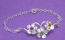 The Three Flowers Silver Bracelet