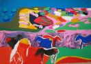 Painting by Menashe Kadishman Sheep